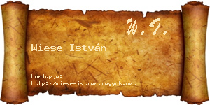 Wiese István névjegykártya